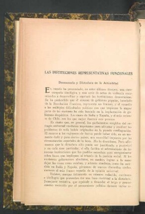 Las instituciones representativas funcionales
