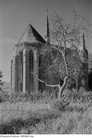 Chorin. Zisterzienserkloster (1334 geweiht), Kirche, Chor von Südosten