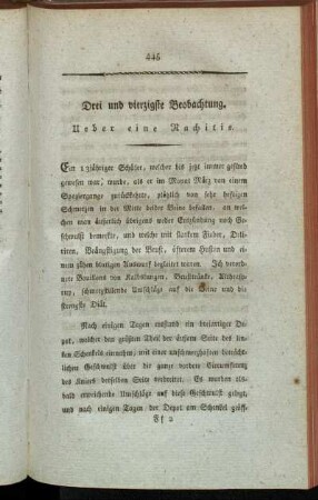 Drei und vierzigste Beobachtung. Ueber eine Rachitis.