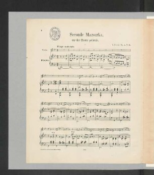Seconde Mazourka sur des chants polonais. [Piano.]