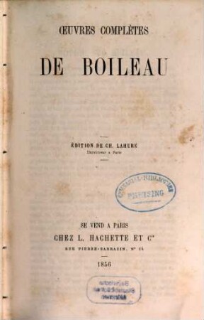 Oeuvres complètes de Boileau