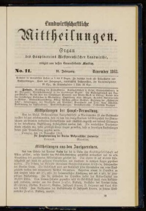 No. 11. 31. Jahrgang. November 1863.