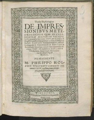 Theses physiologicae De impressionibus meteorologicis