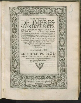 Theses physiologicae De impressionibus meteorologicis