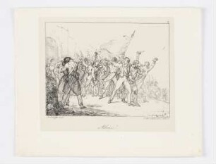 Allons!, Blatt 7 der Folge "Scheffers lithographische Skizzen von 1826"