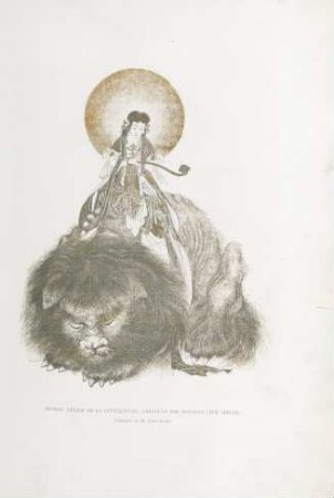 Monjiu, déesse de la littérature; grisaille par Kouasan (XIXe siècle) ...