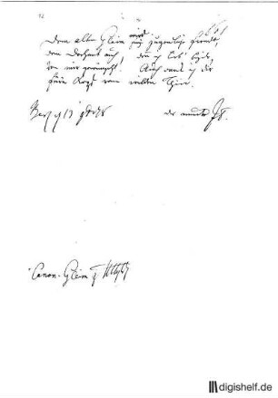 12: Brief von Karl Abraham Freiherr von Zedlitz an Johann Wilhelm Ludwig Gleim