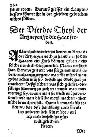 Der Vierdte Theyl der Artzneyen/ so die Haar ferben.