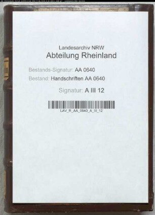 Kleve: Registrum Clivense comitis Adolphi = Nr. G