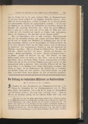Die Stellung der katholischen Missionen zur Rassenmischehe