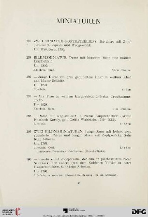 Miniaturen (Nr. 294-314)