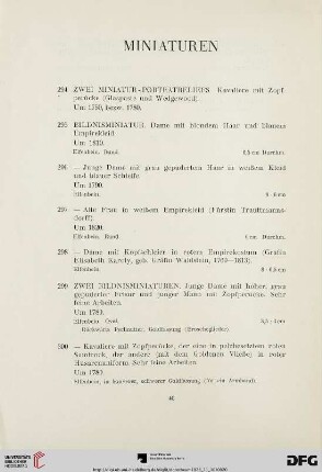 Miniaturen (Nr. 294-314)
