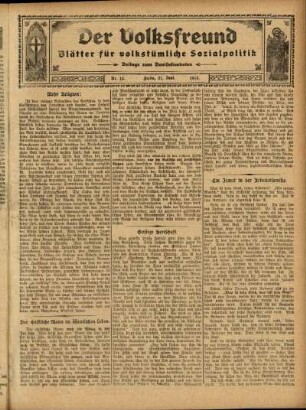 Ausgabe vom Sonntag, den 21. Juni 1914.