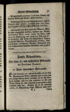 Fünfte Abhandlung.