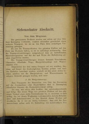 Siebzehnter Abschnitt. Von dem Wegbaue.