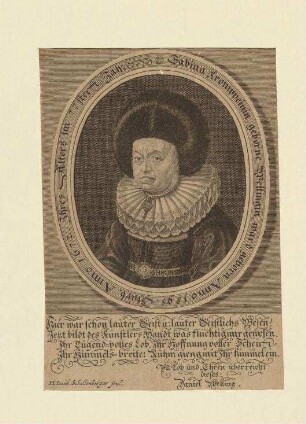 Sabina Kromppein, geborene Welling; geb. 1595; gest. 1672