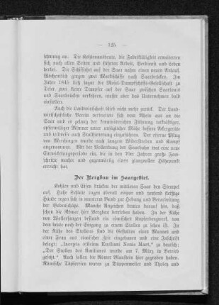 Der Bergbau im Saargebiet.