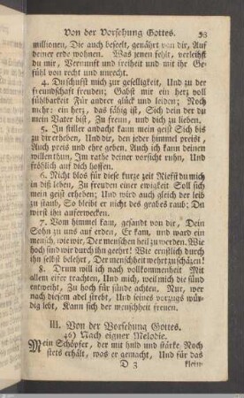 III. Von der Vorsehung Gottes.