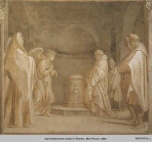 Zyklus mit Szenen aus dem Leben Johannes' des Täufers : Ein Engel verkündet Zacharias die Geburt Johannes des Täufers