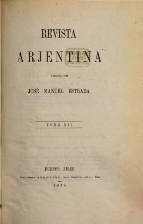 Revista argentina. 12. 1871