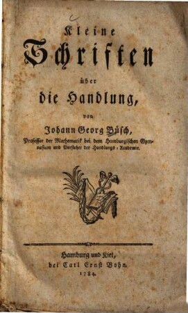 Kleine Schriften über die Handlung