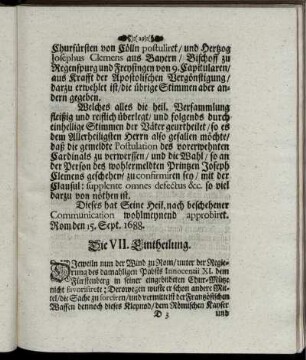 Die VII. Eintheilung