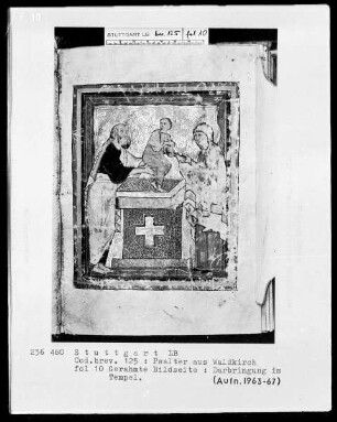 Psalter aus Waldkirch bei Freiburg — Darbringung im Tempel, Folio 10recto