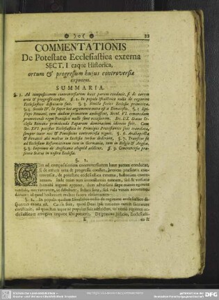 Sec. I. eaque Historica, ortum & progressum huius controversiae exponens