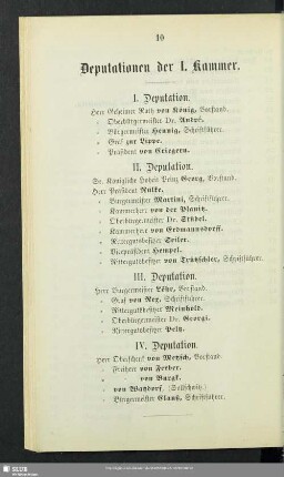 Deputationen der I. Kammer