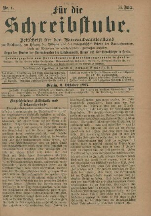 3. Oktober 1897-16. September 1898 = Nr. 1-24