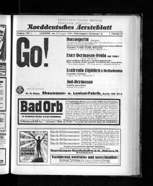 Jahrgang 1926, Hamburg, den 15. August 1926, Nummer 33