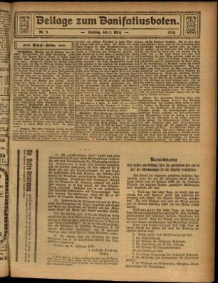 Zweite Ausgabe vom Sonntag, den 02. März 1924.