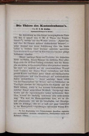 Die Thiere des Kastanienbaum's.