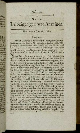 No. 9. Den 30ten Januar 1789.