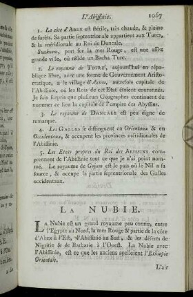 La Nubie.
