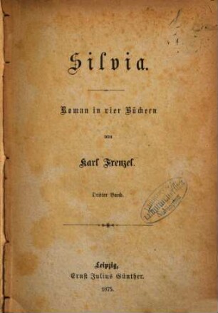 Silvia : Roman in vier Büchern, 3