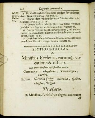 Sectio Undecima - Sectio Decima Quinta