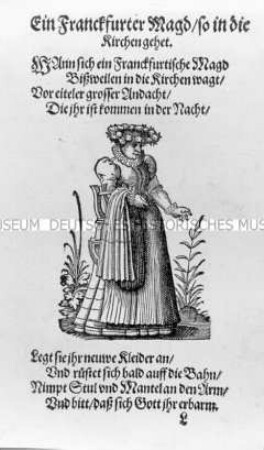 Ein Franckfurter Magd, so in die Kirche gehet (42. Abb. aus dem Frauentrachtenbuch)