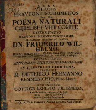 Vitiosus heautontimorumenus seu de poena naturali cuiuslibet vitii comite