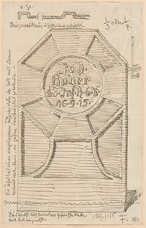 Fischer, Theodor; Krieger-Grabkreuz - Ansicht, Details