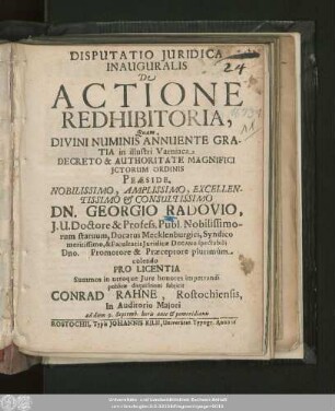 Disputatio Iuridica Inauguralis De Actione Redhibitoria