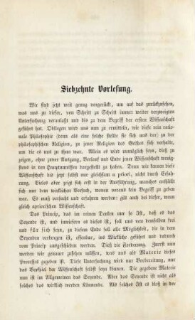 Siebzehnte Vorlesung