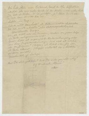 Brief von Raoul Hausmann an Hedwig Mankiewitz. Berlin. Beiliegend Visitenkarte "Hedwig Mankiewitz"
