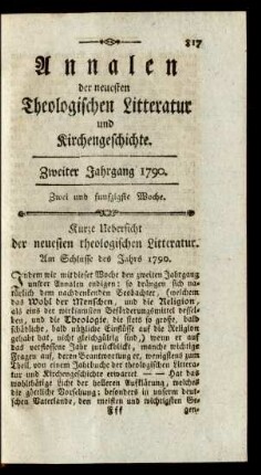 Zwei und funfzigste Woche