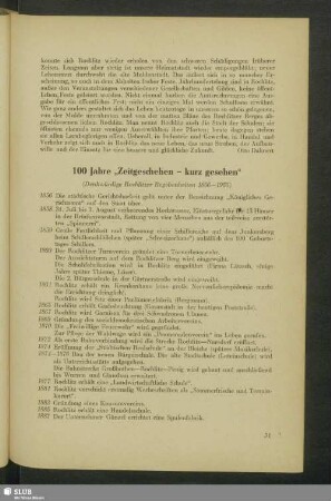 100 Jahre "Zeitgeschehen - kurz gesehen" (Denkwürdige Rochlitzer Begebenheiten 1856-1955)