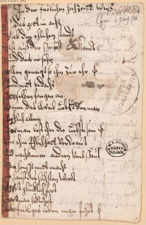 Ambr. Metzger, Hochzeitsgedicht f. den Meistersinger Phil. Hager - BSB Cgm 6249(11