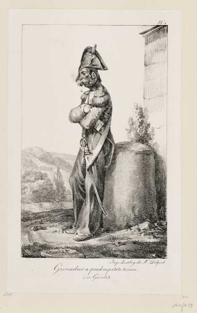 Grenadier a pied en petite tenue, Blatt 1 der Folge "Kostüme der Kaisergarde"