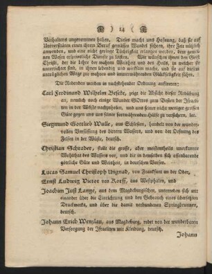 Die Redenden werden in nachstehender Ordnung auftreten: