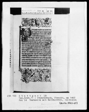 Niederländisches Stundenbuch (Handschrift der Brüder vom gemeinsamen Leben) — ---, Folio 54 rectoTextblatt