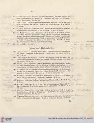 Leder- und Holzarbeiten (Nr. 338-353)